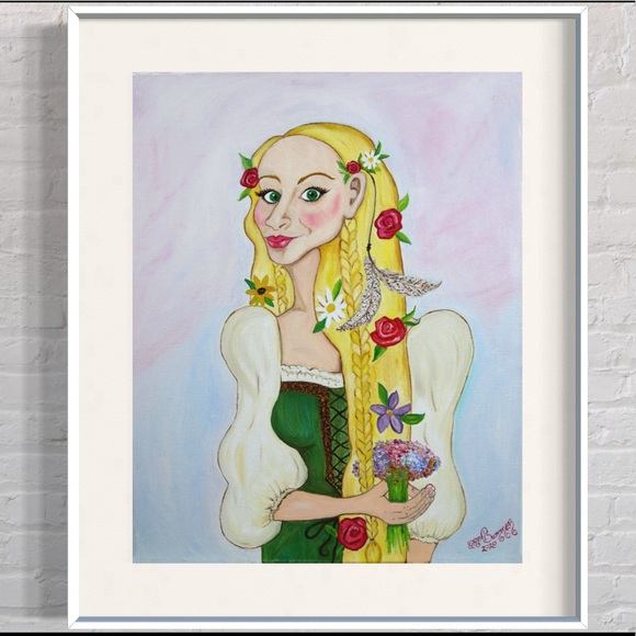 Fern Book Character Illustration Art Print Oil Painting Fantasy Medieval Peasant - Picture 4 of 8